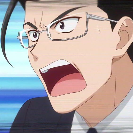 the image shows a closeup of an adult man with dark hair and glasses. his eyebrows are furrowed and his mouth is open as if he is yelling. he appears to be wearing a suit jacket and tie. the background is blurred, suggesting motion, and is primarily blue. overall, the image conveys a strong sense of anger or frustration.