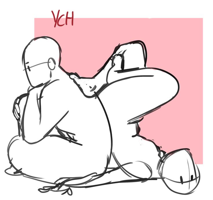 this is a drawing of two characters in a hugging pose. the character on the left is sitting on the floor with their arms wrapped around the other character. the character on the right is laying on the floor with their legs wrapped around the other character's back. the drawing is a base or template that can be used to draw a variety of different characters.