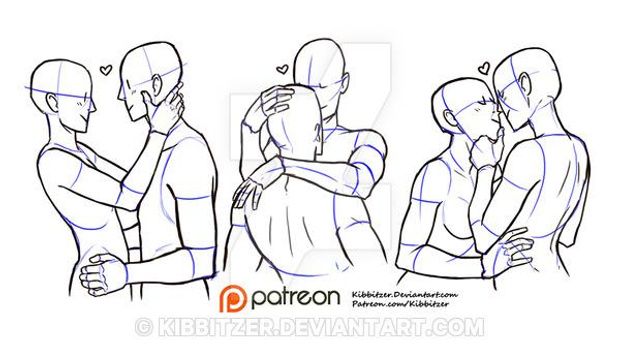 the image shows four different sketches of couples in various poses, all in a simple outline style. each pose is designed to
