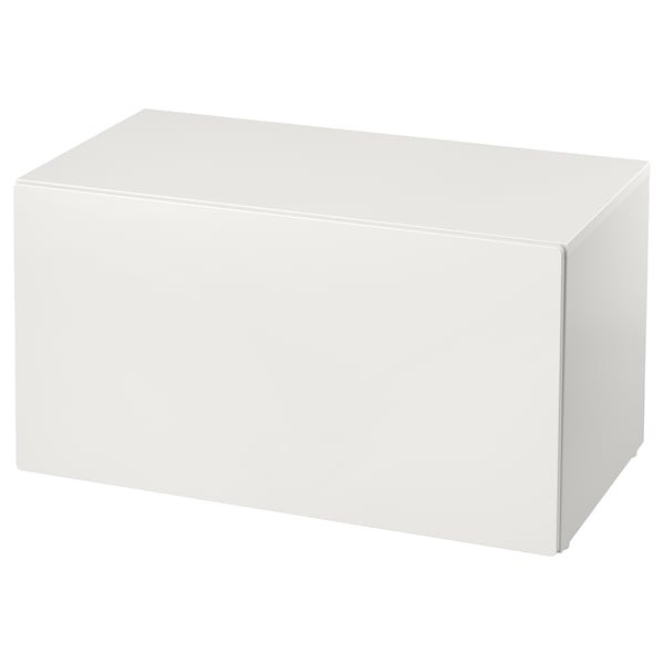 a white rectangular storage box or cabinet is displayed. it is likely a piece of furniture, possibly from ikea, suitable for home storage or decor. the cabinet has a minimalist design with clean lines.