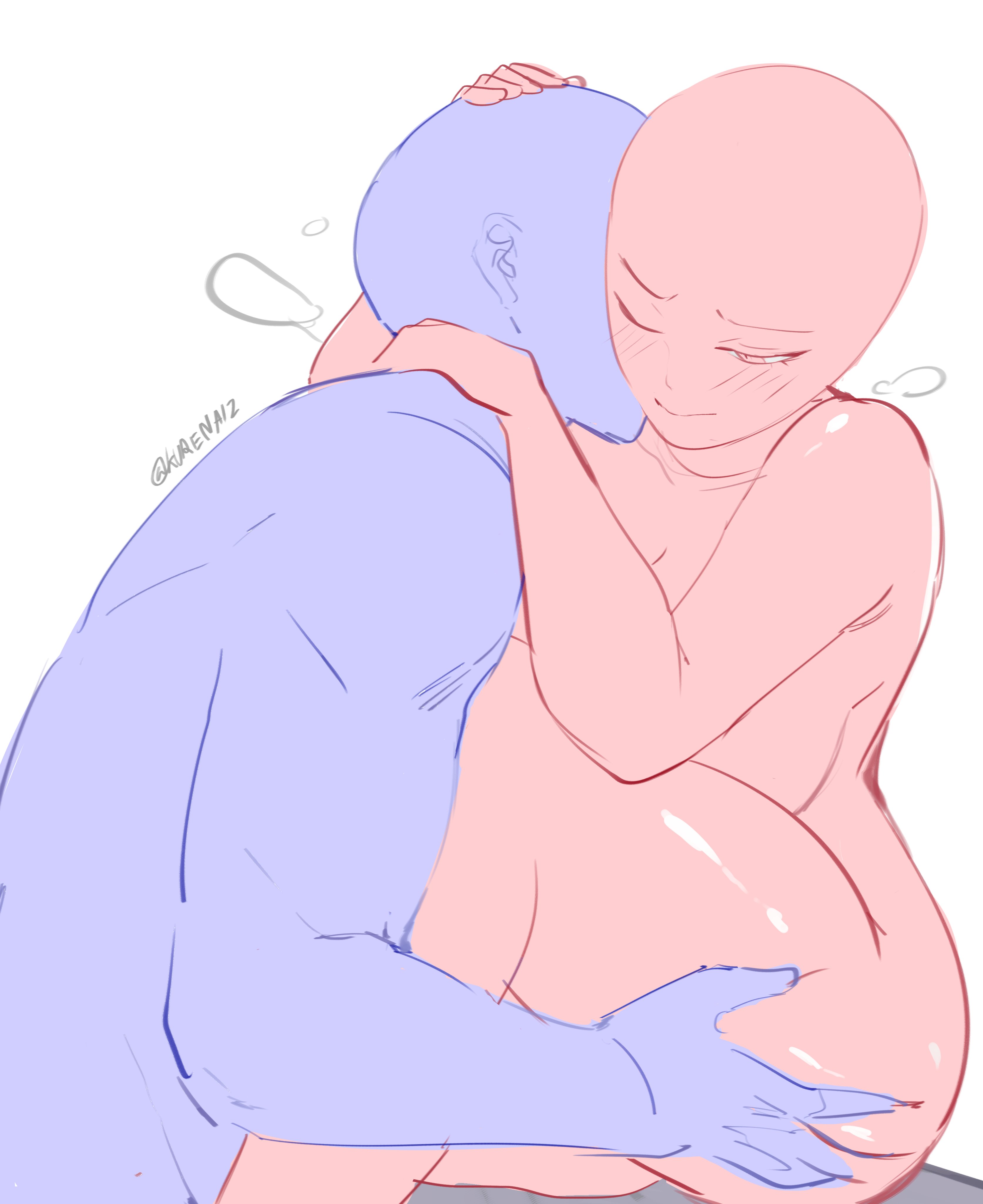 this is a line art drawing of an anime couple hugging each other. the girl is hugging the boy from behind, her arms wrapped around his neck. the boy's hand is resting on the girl's hip. they both have their eyes closed, as if they are enjoying the embrace. the drawing is done in a simple style, with only basic lines and shapes. however, the way the couple is posed and the expressions on their faces convey a sense of affection and intimacy. the drawing is very sweet and romantic, and it captures the essence of love and happiness.