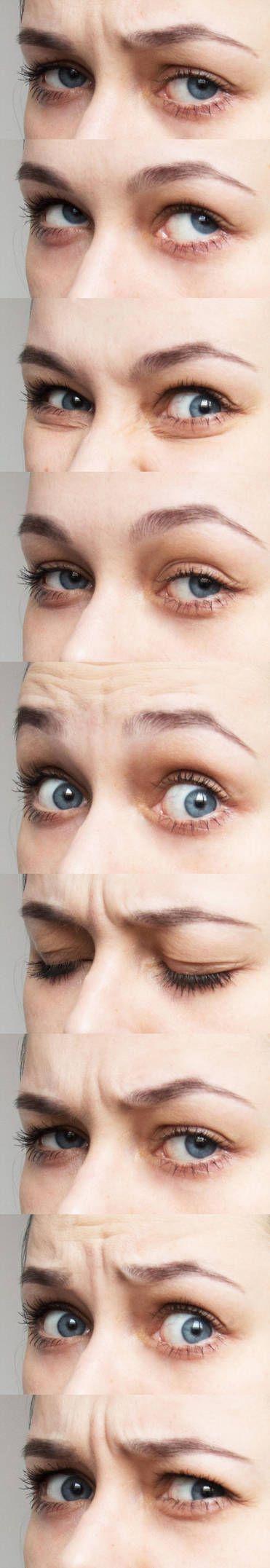 a closeup of a woman's face with her eyes layered on top of each other. the image is focused on the woman's eyes, showing the different expressions that can be made with them. the eyes are layered on top of each other, creating a sense of depth and dimension. the image is a bit blurry, but it captures the beauty and complexity of the human face.