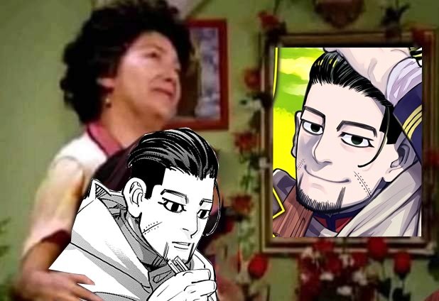 a woman is sitting and looking at a framed photo of a cartoon man on the wall. the woman is smiling and the man in the photo is also smiling. the woman is looking at the photo with a happy expression. the woman is sitting on a chair and the photo is hanging on the wall behind her. the photo is surrounded by a white frame. the woman is wearing a white shirt and the man in the photo is wearing a white shirt and a black suit. the background of the photo is a white wall.