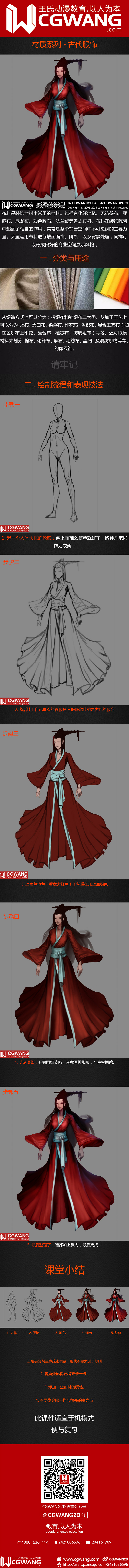 this image shows the stepbystep process of creating a digital illustration of a female anime character. starting with a simple line drawing, the artist adds details and color to create a beautiful and elegant character design. the character is wearing a long red robe with flowing sleeves. the image is a great example of the creative process and how digital art can be used to bring characters to life.