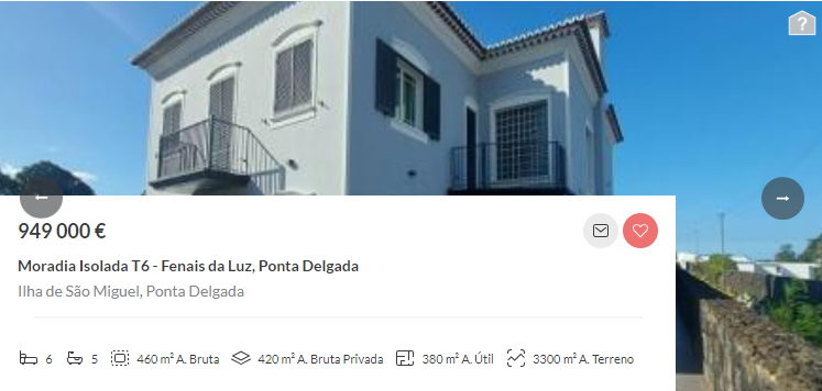 this is a real estate listing for a luxurious villa located in ponta delgada, são miguel, azores. the villa features 6 bedrooms, 5 bathrooms, a balcony, and a large outdoor space. the property is located on a waterfront lot and offers stunning ocean views.