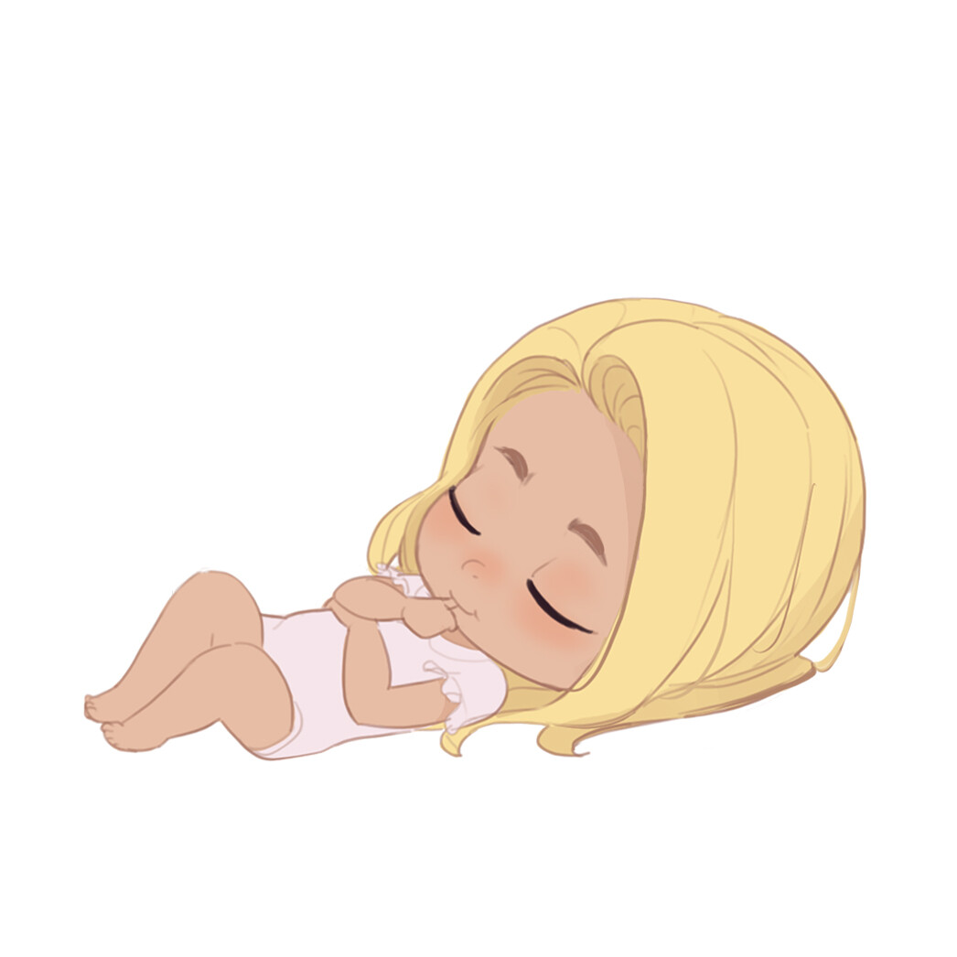 a cute baby with blonde hair, sleeping soundly. the baby is wearing a white onesie and lying on its side with its eyes closed. the baby's expression is peaceful and content. the background is white, which emphasizes the baby's peaceful slumber.