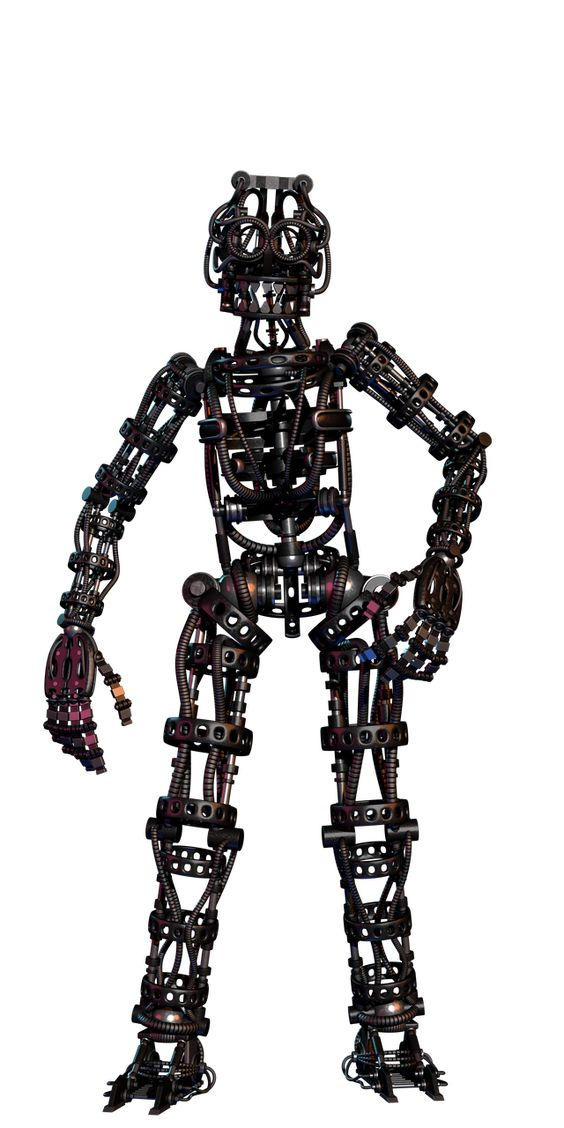 a highly detailed, fullbody image of a humanoid robot standing against a stark white background. it possesses a skeletal, steampunkinspired design composed entirely of intricate metal parts, gears, pipes, and wires. the robot is illuminated by bright, artificial studio lighting that casts subtle shadows and highlights on its metallic form. its pose suggests a relaxed stance with its weight slightly shifted to one side.