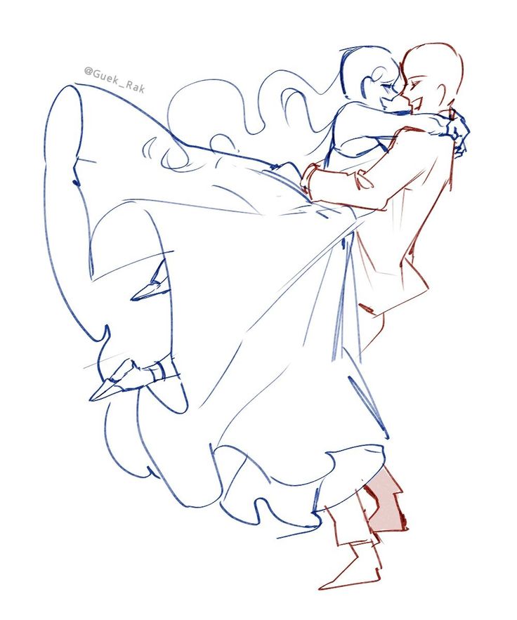 a drawing of a man and a woman in a loving embrace. the woman is wearing a long flowing dress and the man is holding her close, looking down at her with love in his eyes. the drawing is done in a simple, cartoon style and is very romantic. it suggests a feeling of love, happiness, and joy.