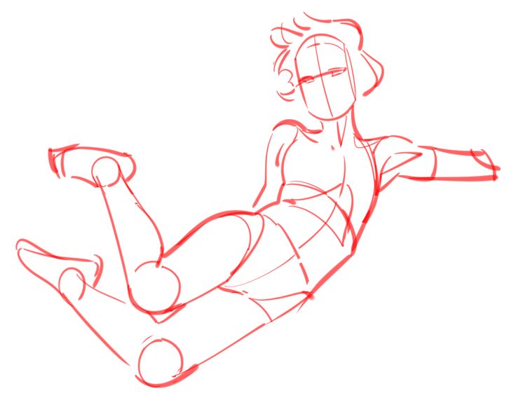 this is a red line drawing of a woman laying down. it is drawn in a simple style, with minimal detail. the drawing is very dynamic, capturing a sense of movement and energy.