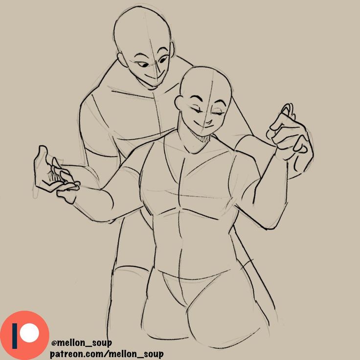 a line art sketch of a couple in a romantic pose, where a man is holding a woman