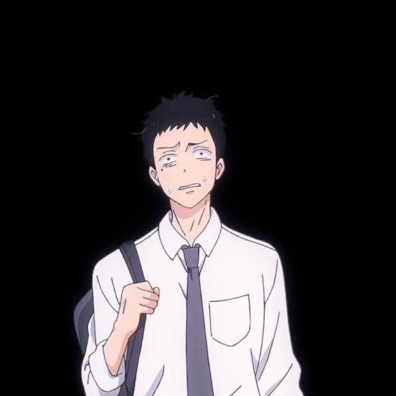 the image showcases a young man, seemingly a student, against a stark black backdrop. he sports a worried expression with furrowed brows and slightly parted lips. his attire, a white collared shirt, a dark tie, and what appears to be a black backpack strap, further hints at a school setting. his short, dark hair adds to his youthful appearance. the soft lighting emphasizes his concerned expression.