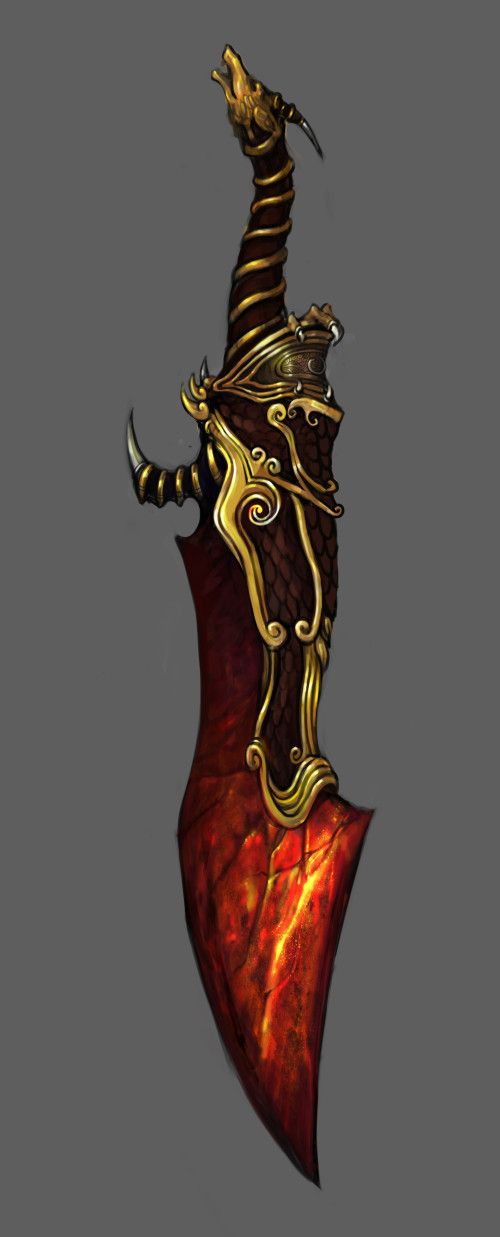 a fantasy sword with a dragon hilt and an ornate, red blade. the hilt features a dragon head and gold accents. the blade appears to be made of a fiery material.