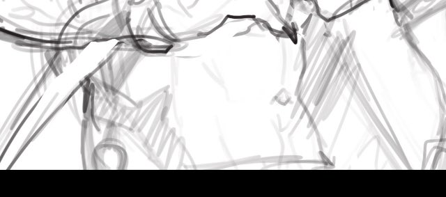 this is an abstract drawing composed of multiple lines in grey and black against a white background. the lines are chaotic and intersecting, giving the impression of a messy or grunge style drawing.  the sketch is abstract and is hard to decipher as a particular object or form.