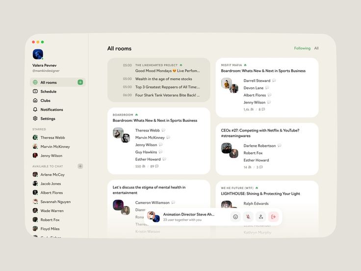 the image showcases a screenshot of a workspace interface likely from the slack application. it displays various chat rooms and active users. each room is represented by a card featuring a title, a description, and a list of recent messages or posts. the image also highlights a "starred" section on the left sidebar, where users can save important rooms or channels. this suggests a feature for organizing and prioritizing specific workspaces. the image appears to be from a laptop or desktop device, further emphasizing its focus on digital collaboration.