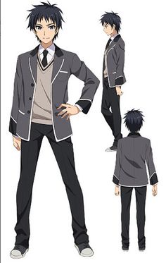 a young man with short black hair is standing in front of a white background. he is wearing a gray blazer over a white shirt and a black tie. he is also wearing black pants and white shoes.