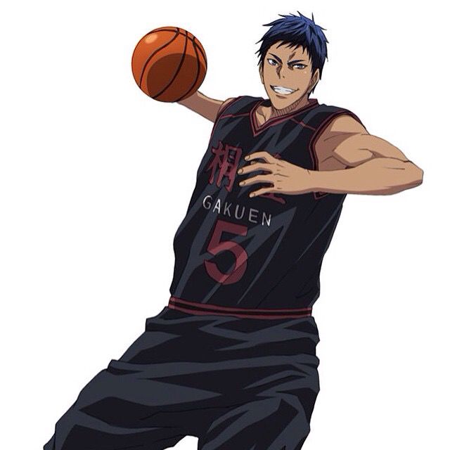 an anime character from the series kuroko's basketball, kagami taiga, dressed in his seirin high school basketball jersey, is shown dribbling a basketball with a determined expression on his face.