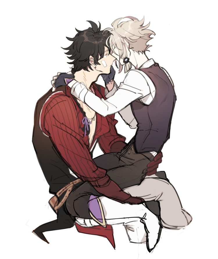 two anime boys are shown
