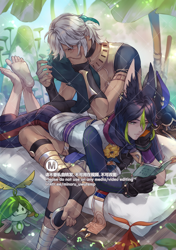 the image depicts a loving and intimate scene between two anime boys. they are