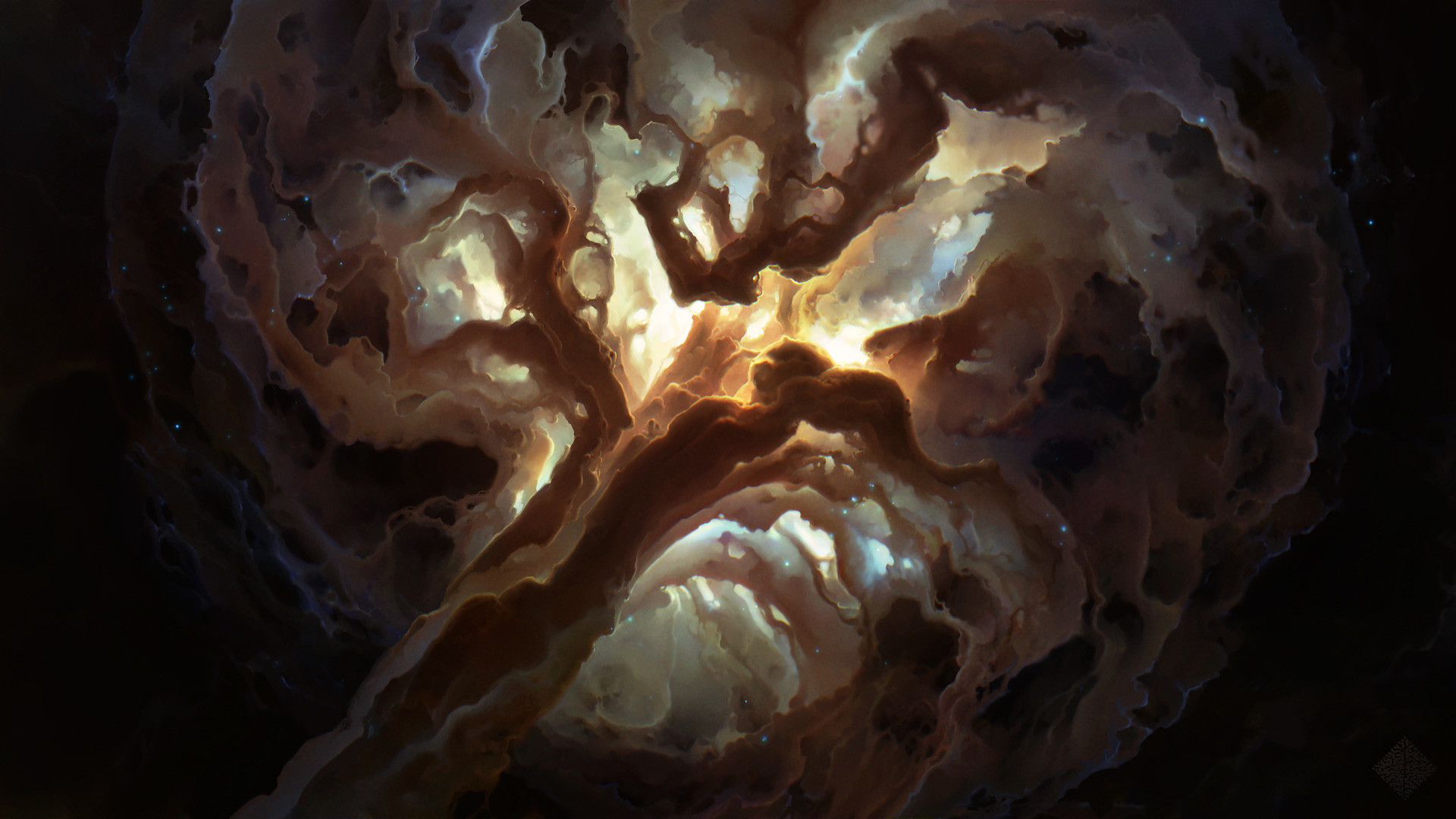 the image showcases a breathtaking nebula in the vast expanse of space. swirling clouds of cosmic dust and gas, illuminated by the ethereal glow of distant stars, create a mesmerizing display of color and texture. the nebula's intricate patterns and ethereal beauty evoke a sense of wonder and awe.