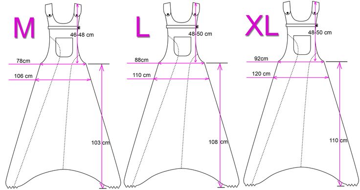 the image shows sizing diagrams for a garment in three different sizes: m, l, and xl. each diagram includes measurements in centimeters for various parts of the garment. the dimensions displayed are: overall length, width at different points of the dress and width of the upper piece. the diagram illustrates the size differences between the three available sizes.