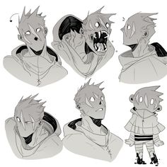 the image consists of a series of sketches depicting a humanoid creature with unsettling, monstrous features. the creature has pale, almost skeletal skin, sharp teeth, and large, black eyes. in some of the sketches, its mouth is agape, revealing a long, sharp tongue. the creature is shown in various poses and expressions, some suggesting aggression or pain, others a sense of curiosity or confusion. the overall style of the sketches is dark and eerie, with heavy use of shading and line work to create a sense of depth and texture.