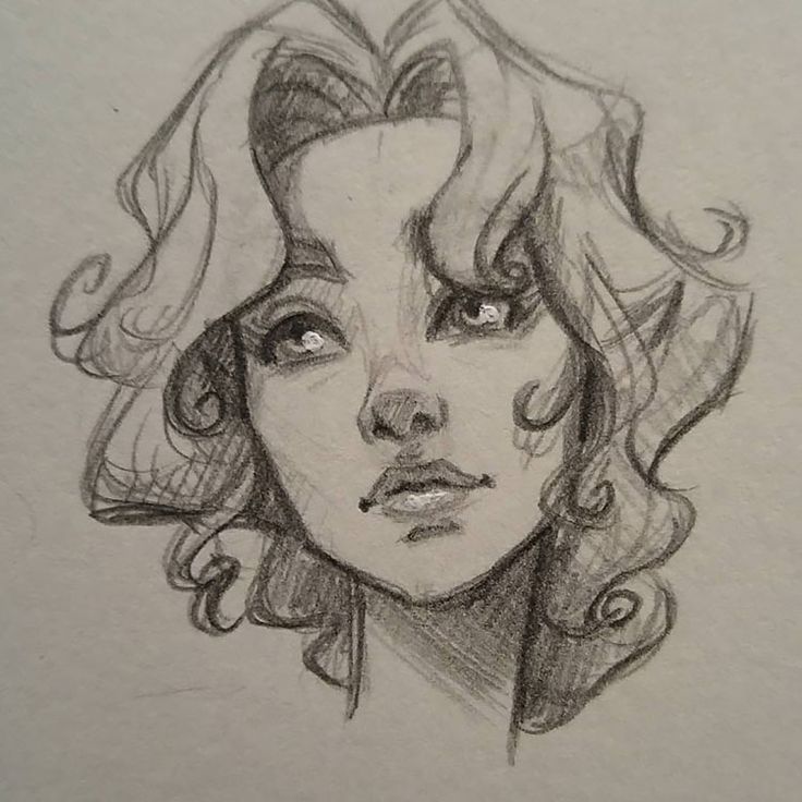 a handdrawn pencil sketch of a woman's side profile, with detailed curly hair, large eyes, and a delicate mouth. the sketch captures her beauty and youthfulness, creating a realistic and expressive portrait.