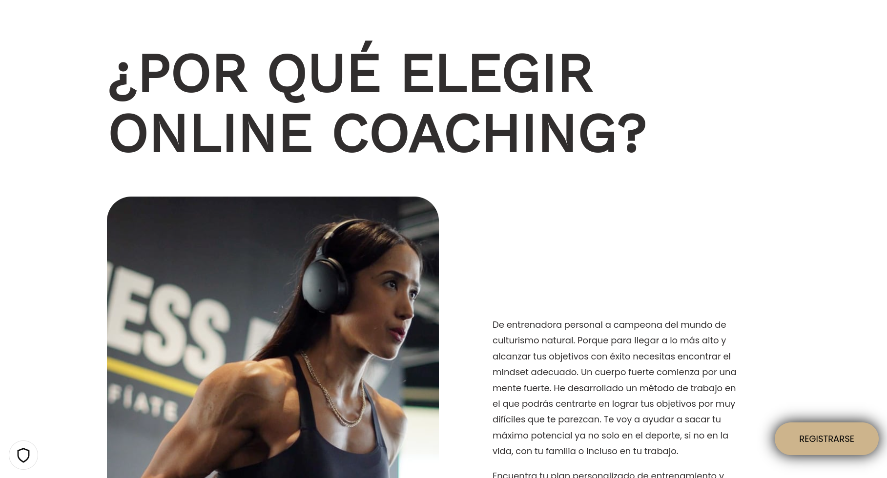the image is promoting online coaching services.  the image shows a strong, athletic woman in a gym setting, with a quote about the benefits of online coaching. the caption highlights that an online coach can help you achieve your fitness goals by providing guidance, motivation, and support.