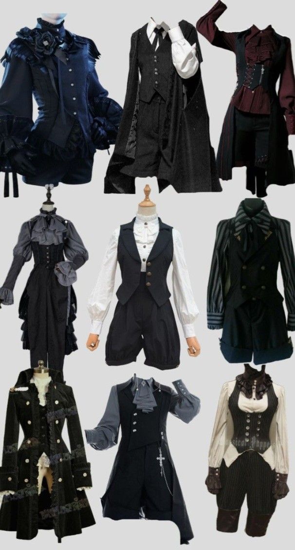 this image showcases a collection of various lolita outfits, featuring different styles and designs. each model is dressed in elaborate, intricately detailed garments, with a focus on classic and gothic lolita elements. these outfits include: classic lolita:  featuring elegant silhouettes, intricate details, and a focus on feminine charm. gothic lolita:  embracing darker tones, lace, and a mysterious aura. steampunk: combining victorian elements with a futuristic, industrial twist. victorian: inspired by 19thcentury fashion, with high collars, long sleeves, and layers of fabric.the models are all posed in a way that highlights the beauty and elegance of their outfits, creating a visually stunning display of lolita fashion at its finest.