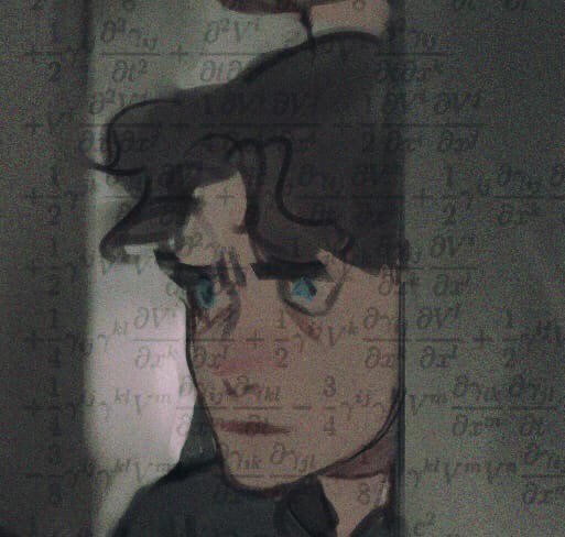a stylized portrait of a man, seemingly overwhelmed and stressed.  he is depicted in muted tones against a backdrop of faintly visible mathematical equations, hinting at a possible academic struggle. the art style is slightly abstract, focusing on conveying emotion through the use of heavy shadows and a downcast expression.
