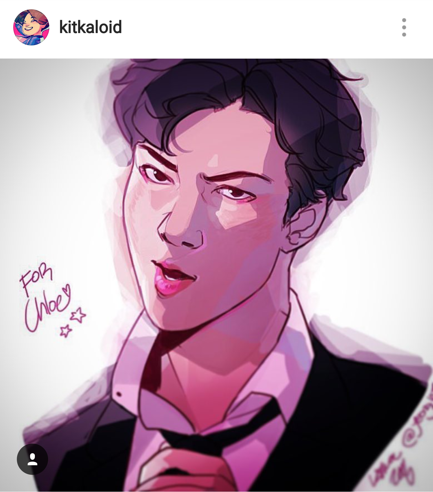 a digital illustration of jin from the kpop group bts. he is wearing a white shirt and black suit jacket, and is in the process of loosening his tie. the drawing is done in a stylized, semirealistic way, with a focus on capturing jin's likeness and expression. the background is plain white. the illustration is signed "for chels" and the artist's signature.