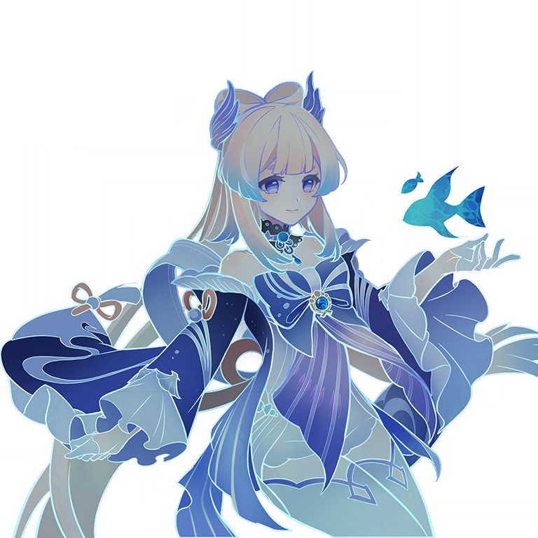 the image features a beautiful anime girl with long flowing blue hair, wearing an ethereal, bluetoned dress with intricate designs. she is surrounded by small blue fish, creating a magical and fantastical scene. the girl's expression is gentle and serene, enhancing the overall feeling of magic and wonder. the transparent and glowing effect of her dress and the surrounding environment add to the ethereal and otherworldly atmosphere. the image is a stunning display of digital art, capturing a sense of beauty, wonder, and fantasy.