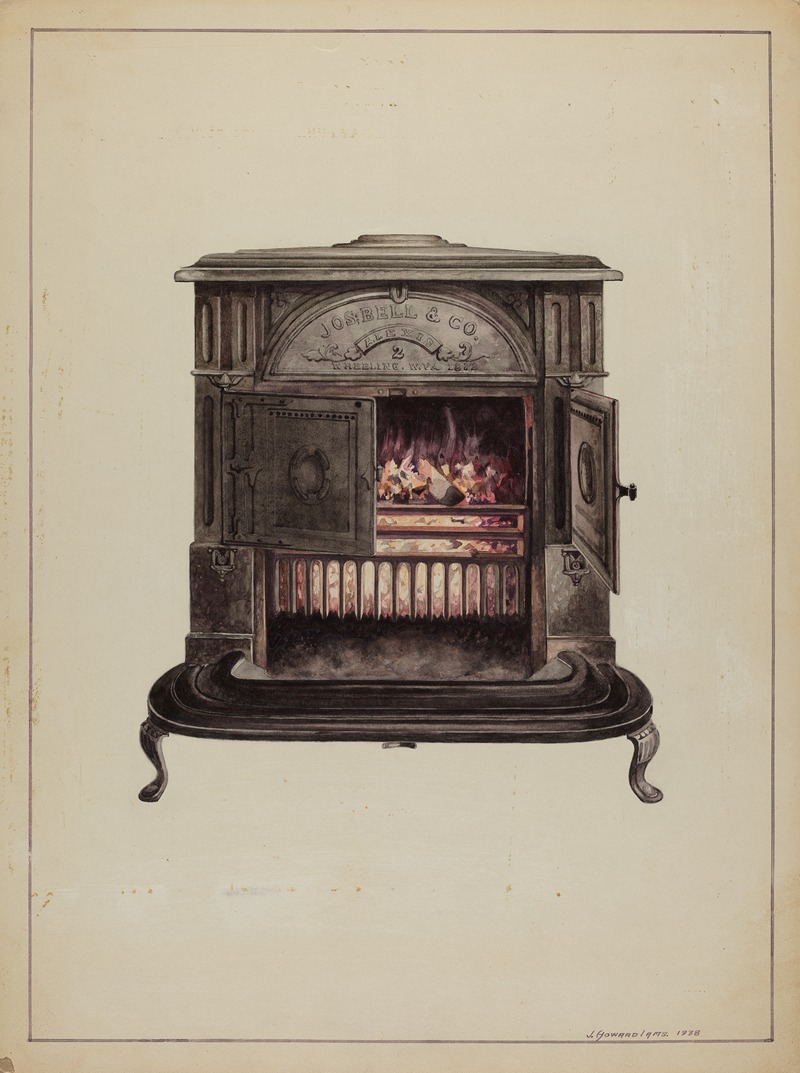 illustration of a stove manufactured by j. ornwell and co.