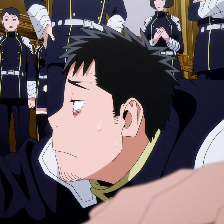 a group of people in formal attire are gathered, one boy in the foreground is sweating and looking away from the group. he appears to be nervous or scared.