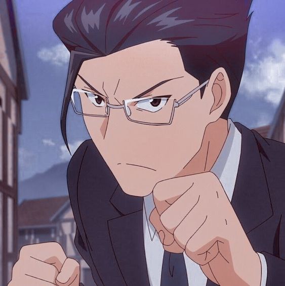 this is a closeup illustration of a man with dark hair and glasses. he's wearing a suit and is in a fighting stance, with his fists raised. his expression is serious and determined. the background suggests he's outdoors, with buildings visible in the distance. the overall palette is muted and cooltoned.