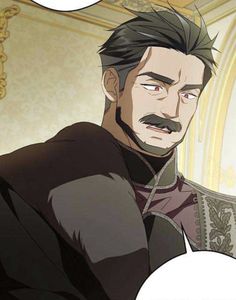 he image shows a closeup illustration of a man with short, dark hair and a thick mustache. he has a serious expression on his face. he's wearing a dark, highcollared outfit with intricate embroidery on the shoulder. the background suggests a palatial interior with its cream and gold tones. the lighting is soft, highlighting the man's features and giving the image a warm, almost painterly quality.