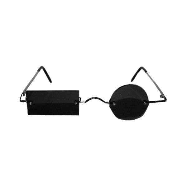 a pair of black sunglasses with a thin metal frame and round lenses. the sunglasses are sitting on a white background. the sunglasses have a minimalist design and are modern and trendy. they would be a great accessory for anyone looking to add a touch of style to their look.