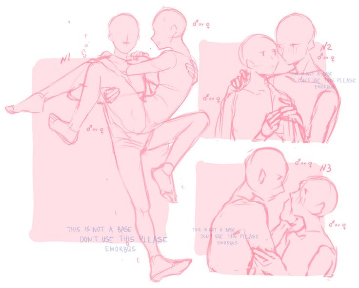 this image contains three different drawings of a couple in various poses, mostly hugging and embracing. the drawings are line art sketches with a slight pink overlay and are presented as a drawing reference. the image has a cute and romantic feel, with each drawing depicting different stages of affection. it seems to be a beginnerfriendly guide for artists who want to draw couples in loving poses.