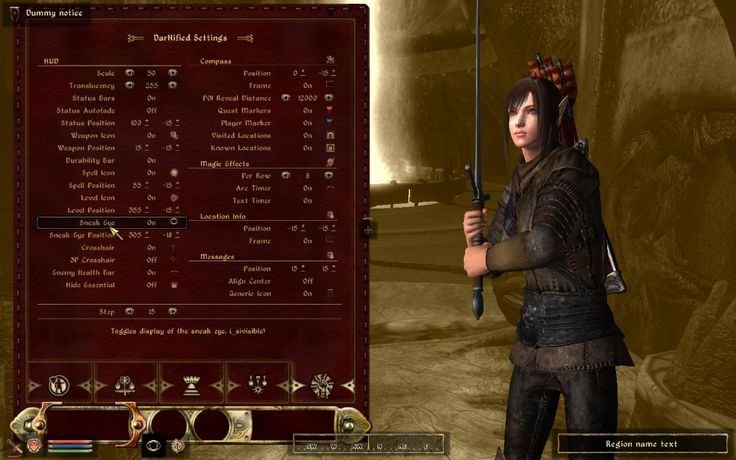 a screenshot from a video game, showing a female warrior character standing in a dark and medieval setting. the character is holding a sword in her right hand and has a menu interface open on the left side of the screen. the menu displays the character's stats and skills, as well as options for customizing the game. the character is dressed in armor and is ready for battle.