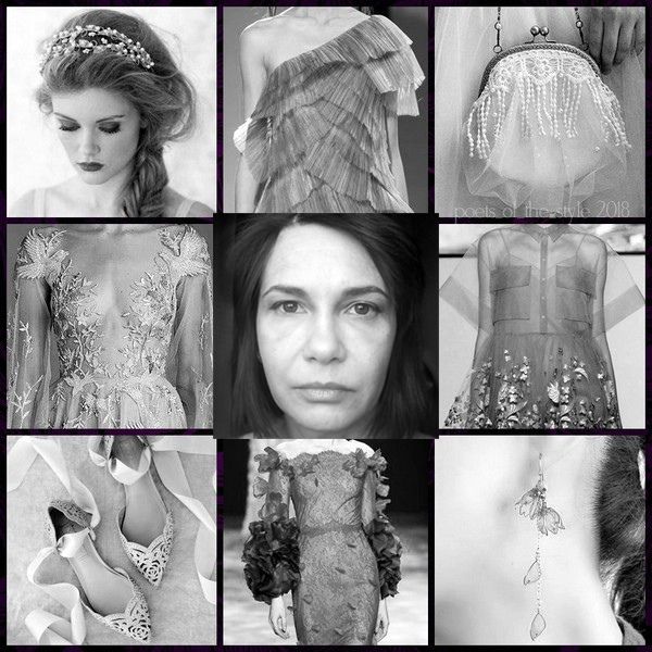 this image is a collage of 9 different black and white photos. the photos showcase a variety of fashion related items, including dresses, jewelry, and a model. the photos are all arranged in a grid pattern, and they are all very stylish and elegant. the image is a great example of how to showcase fashion through photography.