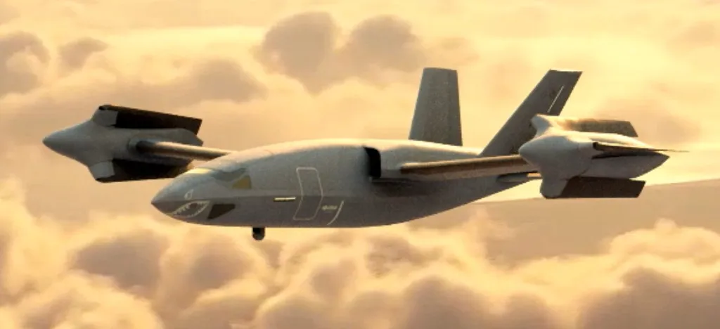 a futuristiclooking military aircraft flies through the clouds. the aircraft is gray and has a sleek design with large wings and a pointed nose. the aircraft is flying at a low altitude, and the clouds are swirling around it. the aircraft appears to be unmanned and possibly designed for stealth operations.