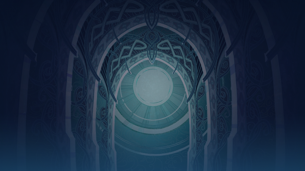 this is an illustration depicting a mysterious, circular portal surrounded by intricate and ornate patterns, giving it a sense of otherworldly beauty and depth. the intricate design, with its curves and shapes, suggests a mystical or magical quality. the glowing light emanating from the center of the portal hints at a passage to a different realm or dimension. the image is visually captivating and invites imagination to explore what might lie beyond the threshold.