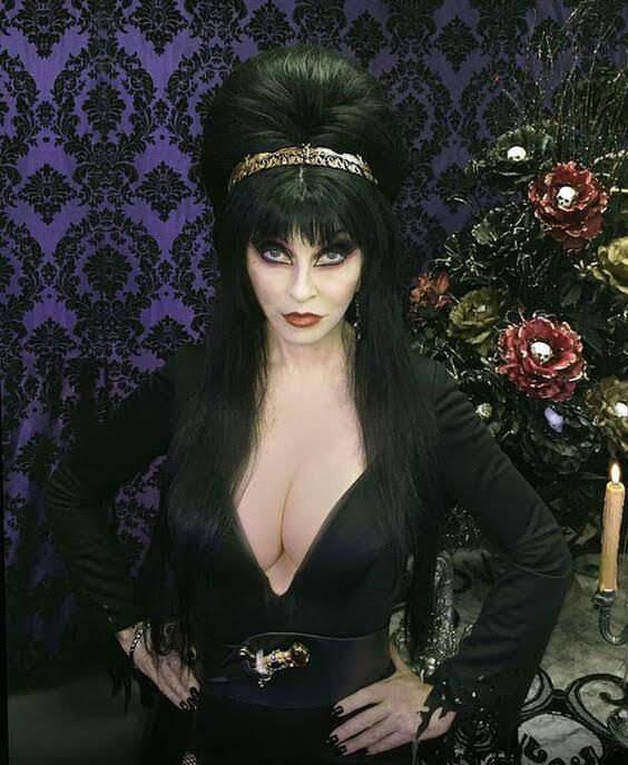 a woman in a black