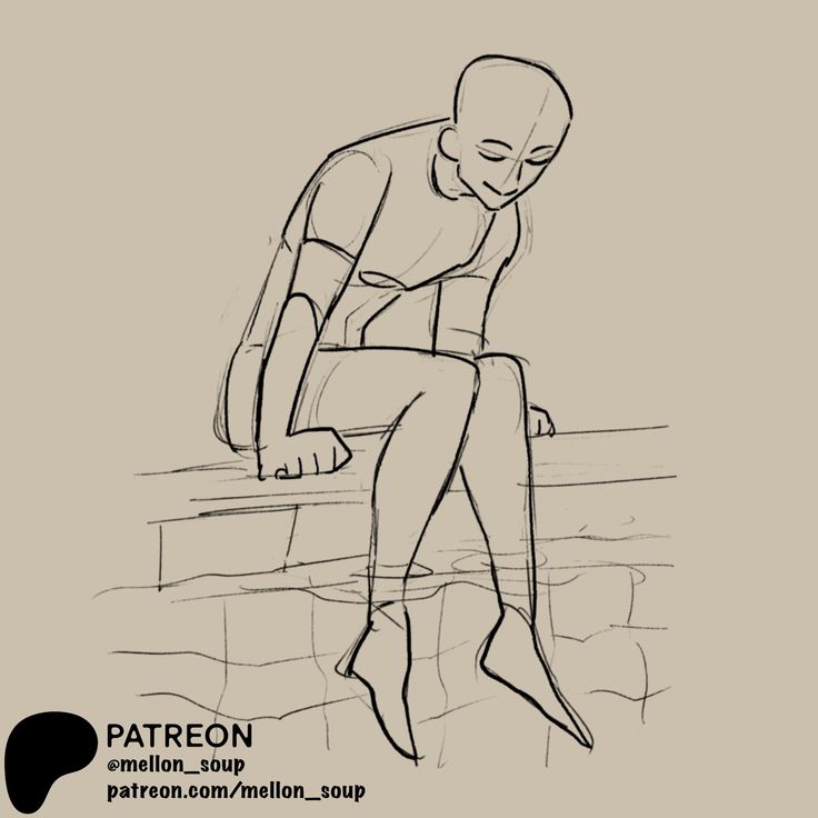 this is a line art drawing of a woman sitting on the edge of a pool. the woman is drawn in a simple, gestural style, and the lines are light and fluid. the drawing captures the sense of relaxation and enjoyment that the woman is experiencing.