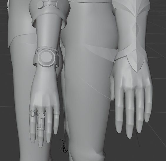 a 3d model of a woman's hands wearing gloves, rings, and a watch. the hands are detailed with smooth surfaces and the model is rendered in a grey, white, and black color scheme. the image appears to be a digital art piece created using 3d software.