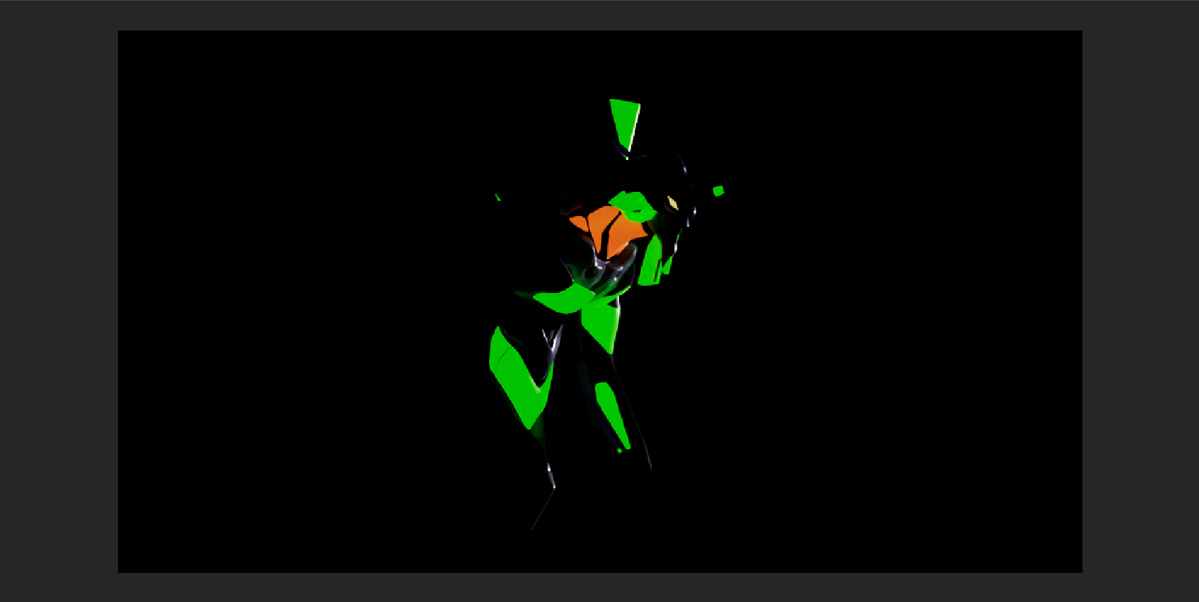 a digital art illustration with a glowing green and orange abstract shapes. the image is made up of various geometric shapes, including triangles, lines, and curves. it's a futuristic and abstract design. the color palette is vibrant and bright, and the shapes have a fluid and dynamic quality. the artwork has a cyberpunk and surreal quality to it.