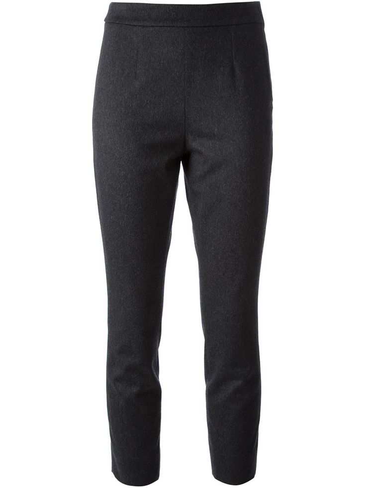a pair of gray, cropped pants is shown. they appear to be casual wear.