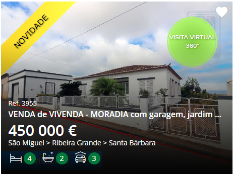 this is an image of a real estate listing for a home for sale. the image shows the exterior of the home, which has a modern, contemporary design. the home is located in a gated community and has a large yard with a driveway and a garage. the home is listed for sale at €450,000.