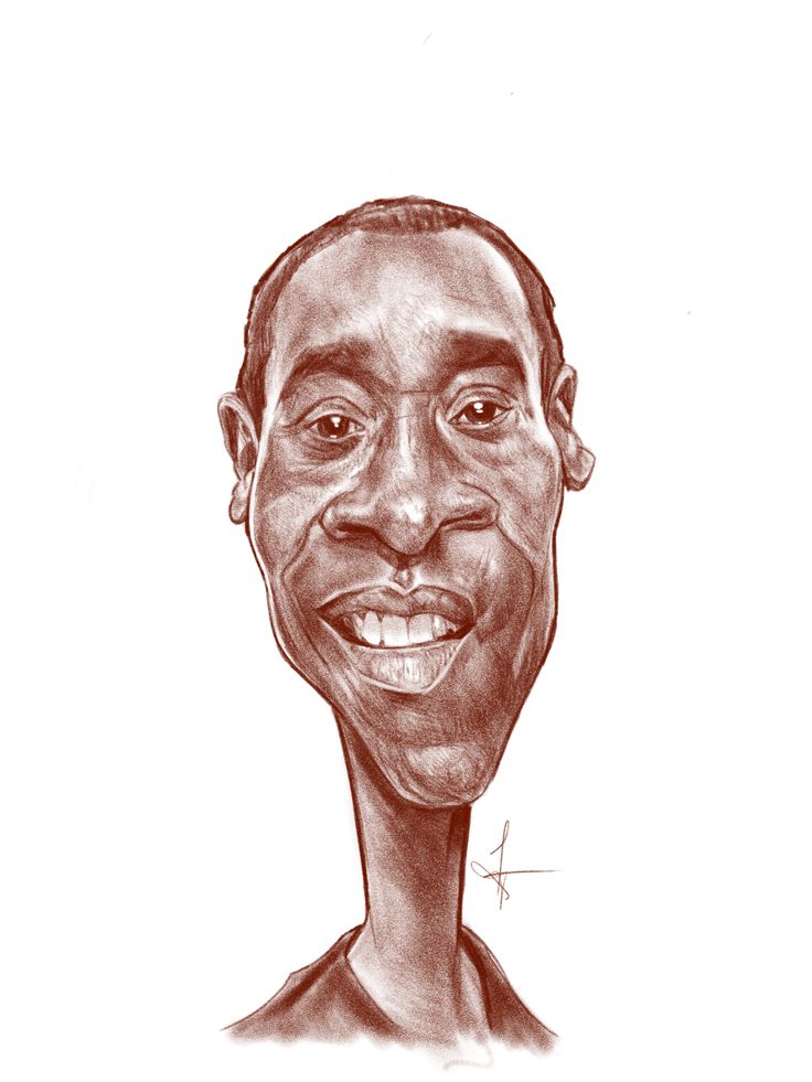 a caricature drawing of actor don cheadle.