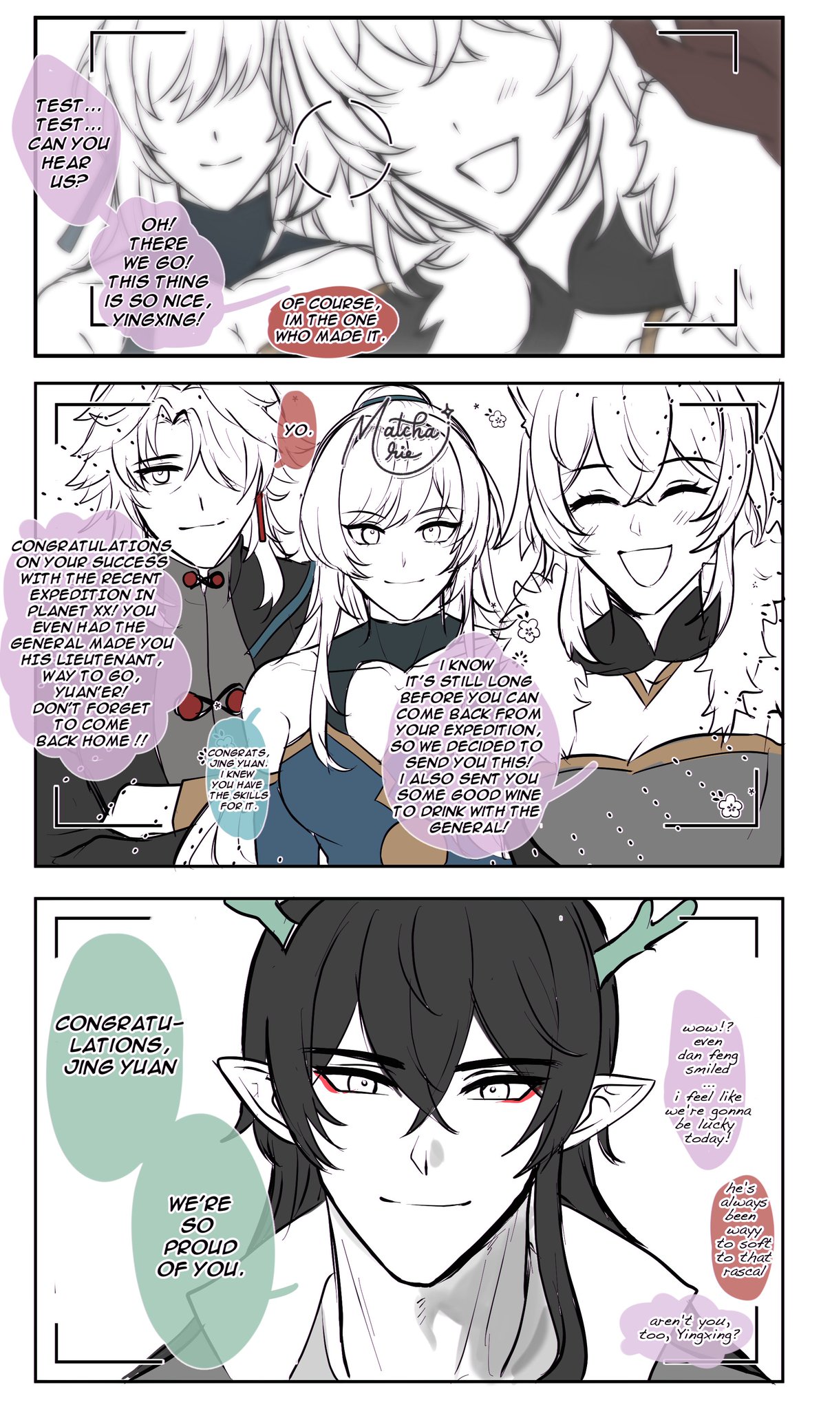 the comic is about a group of friends, one of them is a general in the military and is congratulating his friend who has been made his lieutenant for his success in a recent expedition. the general has given his friend wine as a gift.