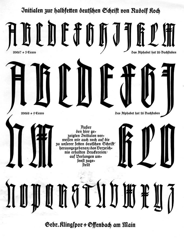 this is an image showcasing a collection of 26 alphabet letters (az) designed in a gothic style. the font is described as halbfett, or "semibold" in german, and was created by the renowned german typographer, rudolf koch. the letters are all presented in an elegant and flowing style, with a prominent use of serifs and rounded corners that give them a distinctive medieval flair. each letter is individually depicted, and the designer's name, rudolf koch, as well as the publisher, gebr. klingspor + offenbach am main, is included at the bottom of the image.